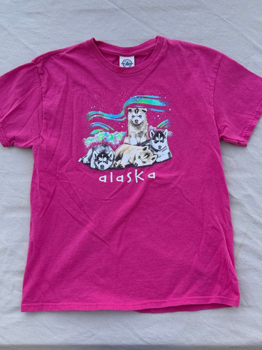 Delta Pink Alaska Husky Puppy Graphic Tee